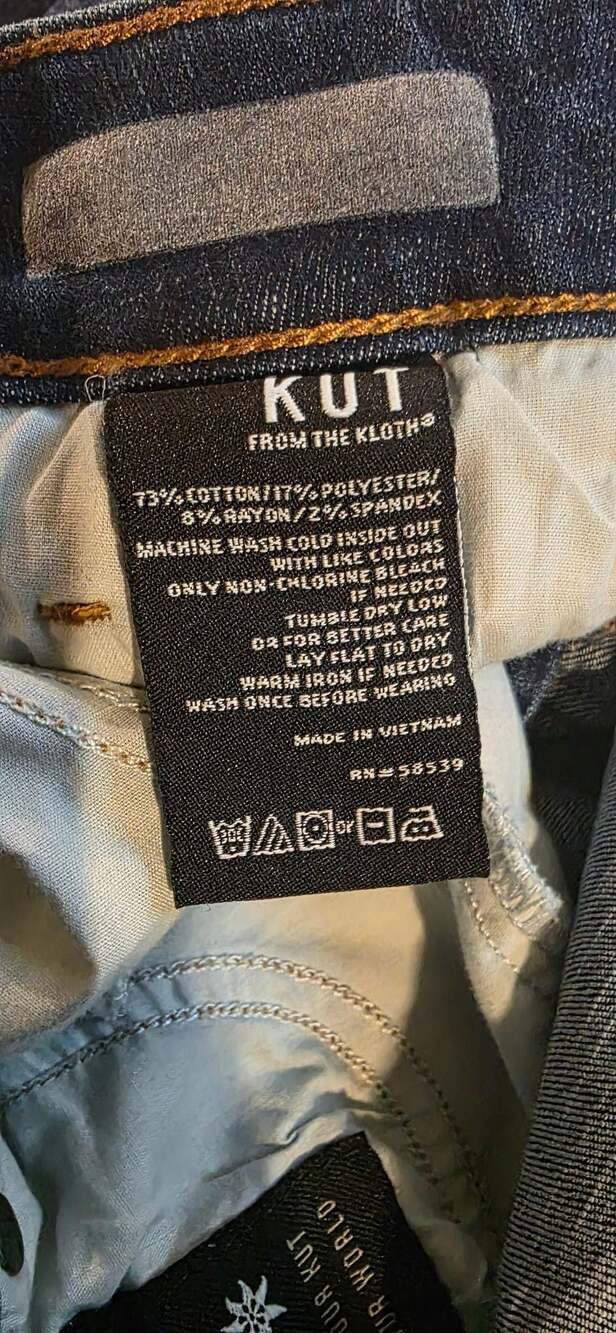 Kut from the Kloth Mia Skinny Jeans with Raw Hem Dark Wash Size 6 - Picture 9 of 10
